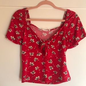 Caledon milkmaid bow front knit top